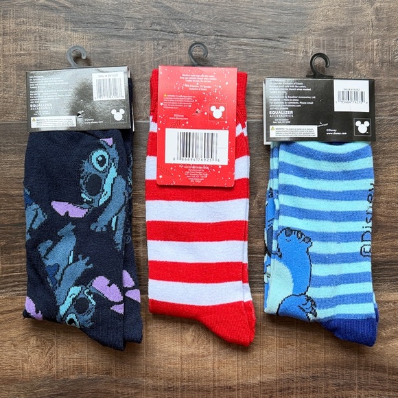 Disney Stitch Colorful Crew Socks Trio - Picture 2 of 5